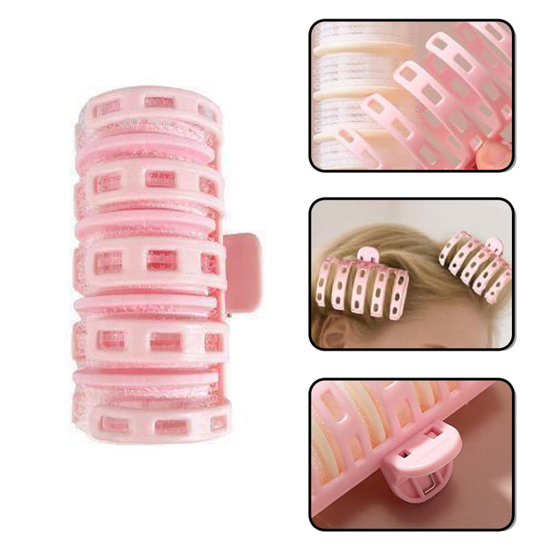 2Pcs Hairdressing Curlers Rollers Non-Slip Hair Curlers Rollers Comfortable Bangs Clips for Curling and Hair Styling (Pink)