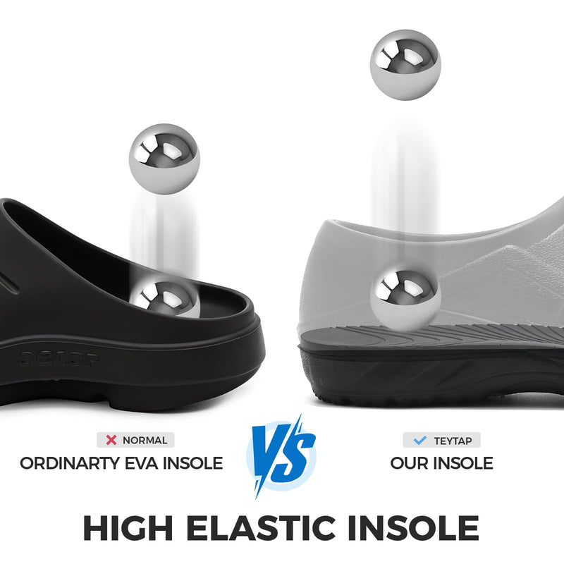 Chef Shoes Men Women Non Slip Work Shoes Water Proof Closed Toe Clogs for Nurse Kitchen Restaurant Food Service 7 Women/5 Men Black
