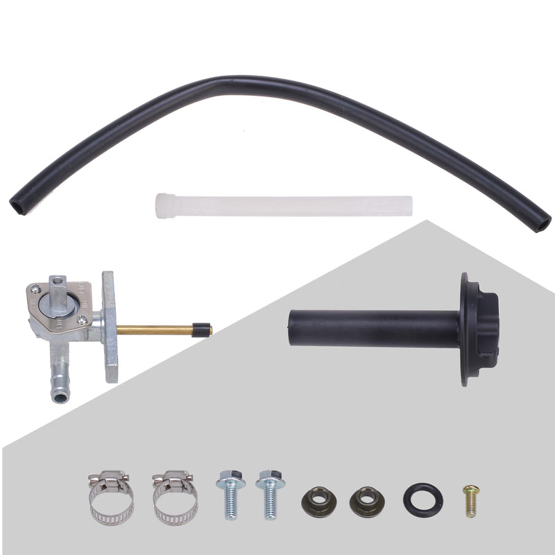 Fuel Valve Petcock Fit for Honda Recon 250/Rancher 350 400 420/Foreman 400 450 500/Foreman Rubicon 500 with Lever Screw