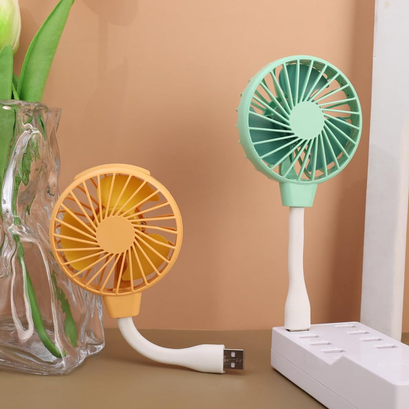 ABS Portable USB Mini Fan 360° Adjustable Personal Cooling Fan(Yellow) Yellow