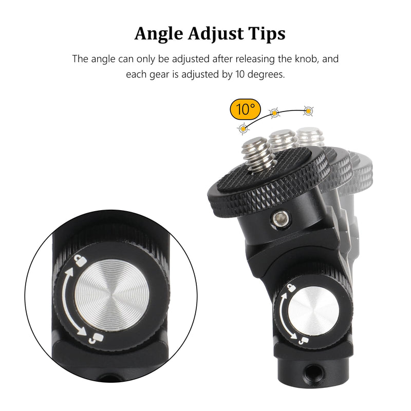 HSU Vertical Mount Adapter, Aluminum 1/4”-20 Screw Hole 180° Rotation Camera Tripod Mount for Insta360 X5/X4/X3/X2/X/RS/R/GoPro/DJI Osmo Action 5/4/3 Camera and Other Action Cameras