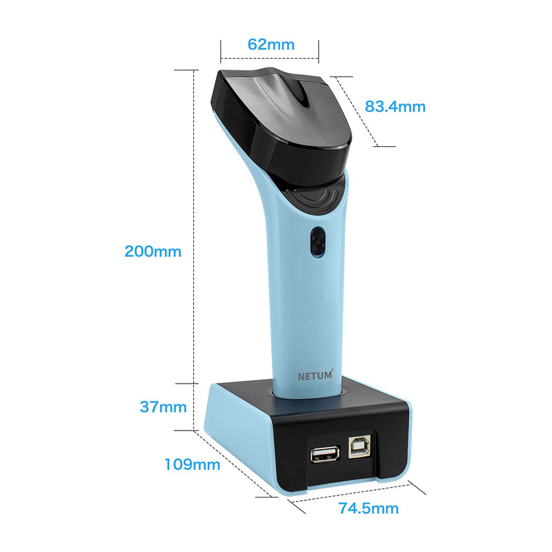 NETUM Bluetooth Wireless 2D Barcode Scanner Automatic, Hands Free Barcode Reader with Charging Cradle and Built-in Memory, Fast and Precise scanning, Transfers Up to 50 Meters - DS7500 2D -DS7500