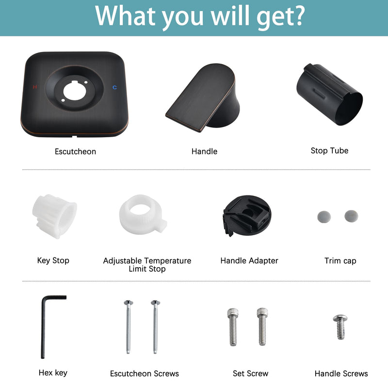 Trim Kit Compatible with Moen Shower Faucet (Valve& Catridge Not Inclued), Volume and Temperature Control Level Handle, Oil Rubbed Bronze