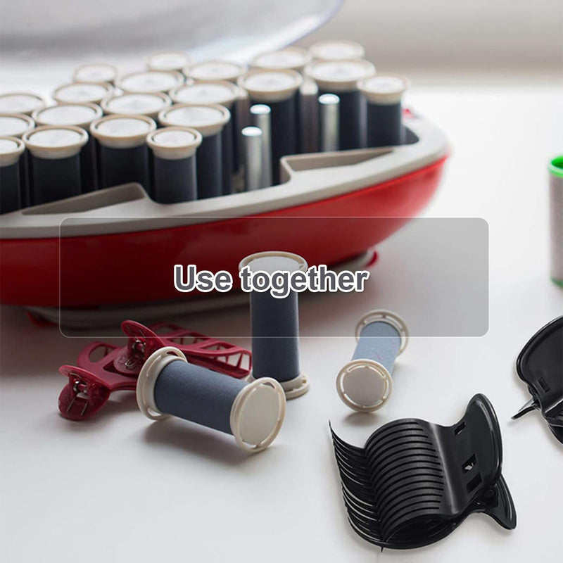  [AUSTRALIA] - Hair Roller Clips - ShiningUU 12 Pcs Heat Resistant Plastic Claws for Hair Rollers | Blow Dry Clip & Heated Roller Clips for Salon & Home Styling (Black)