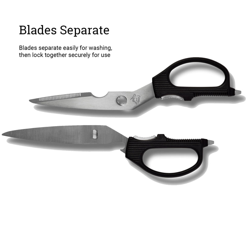 Shun Multi Purpose Kitchen Shears, Heavy Duty Cooking Scissors, Durable 420J2 Stainless Steel, Detachable Blades for Easy Cleaning, Kitchen Shears for Professional and Home Chefs