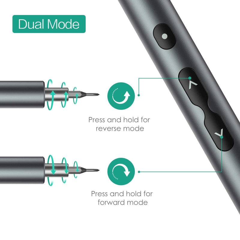 ORIA Electric Screwdriver, 28 in 1 Mini Precision Screwdriver Set, Rechargeable Repair Tools Kit, with Type-C Charging for Smartphones,Toys, PC 28-IN-1 Silver 28 in 1