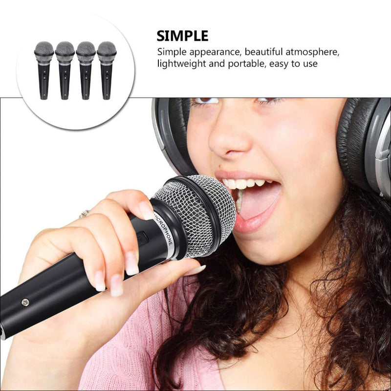 NUOBESTY Fake Microphone for Kids Handheld Microphone Prop Plastic Mics Pretend Toys for Karaoke Costume Prop Halloween Party Favors 16Pcs