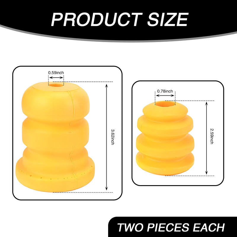 Pack-4 Car Front Lower Suspension Bump Rubber Pad, Replacement 15153958 15039397, Front and Rear Side Control Arm Bumper Shock Absorbing Block, Compatible with Cadillac Chevrolet GMC (Yellow)