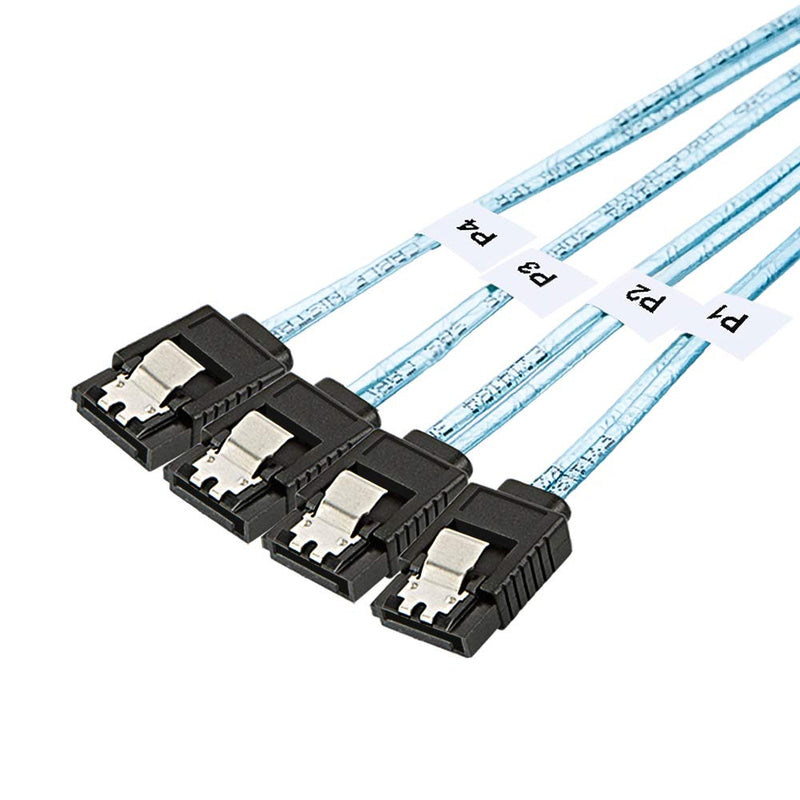 CableCreation SFF-8644 to 4 Sata 7 Pin Cable, External Mini SAS HD SFF-8644 to 4 Port SATA Cable, Hard Disk Data Server Raid Cable 1 Meter/ 3.3 FT 3.3ft