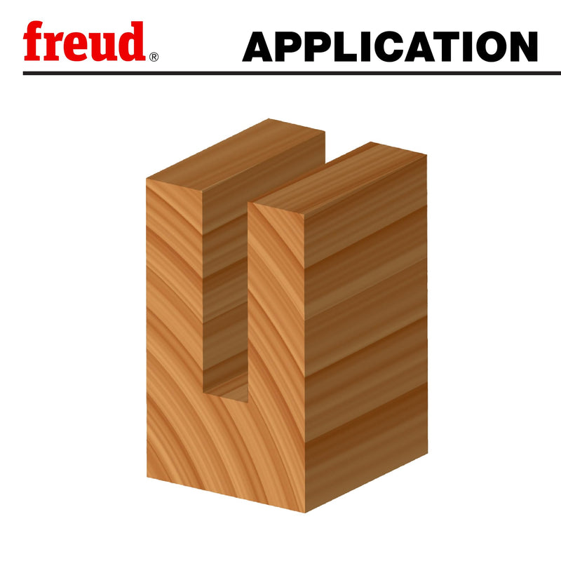 Freud Double Flute Straight Bit with Tico Hi-Density Carbide for Maximum Performance - 7/8" Diameter, 1/4" Shank Dia., 3/4" Height, 2" Length - 04-148
