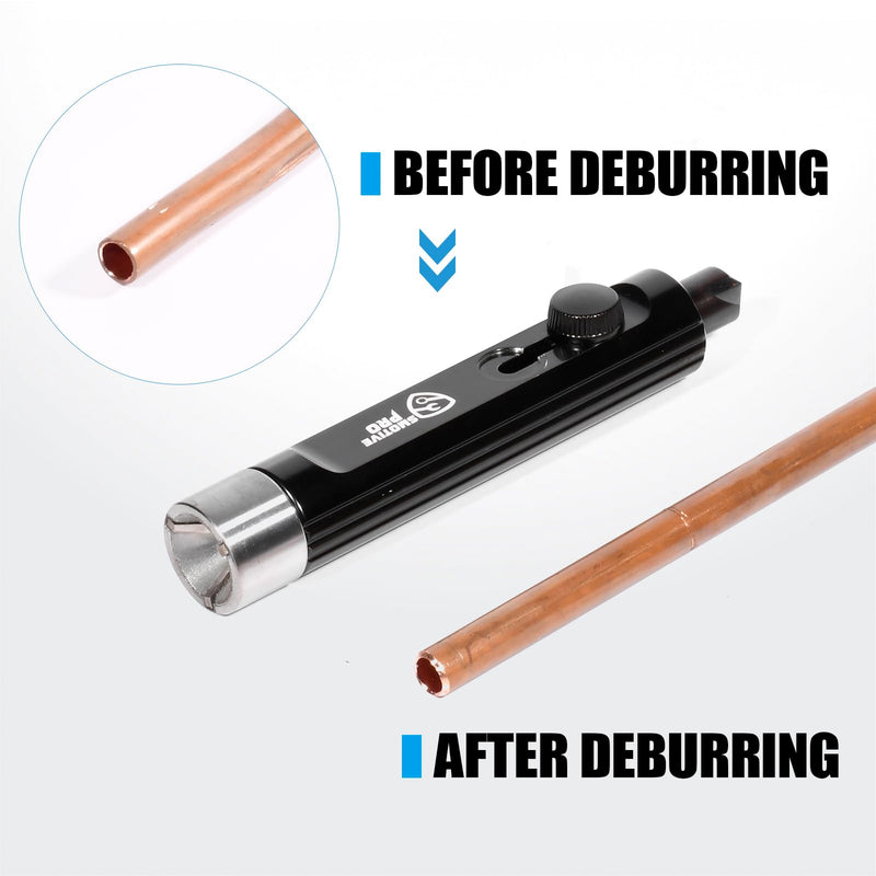 Dual-End Rimming & Deburring Tool, Internal & External Pipe Deburring Tool for 3/16" to 1/2" Tubing, Achieve Optimal Tubing Flaring for Brake/Copper/Hydraulic Lines