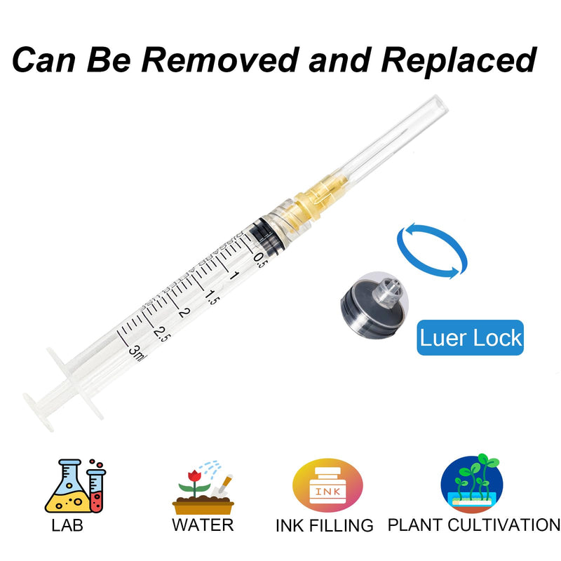 100pcs 3ml 25g x 5/8 in for Scientific Accessories Refilling Liquids | 3cc 25 gauge 5/8 inch Disposable Reconstitution,Lab Sample Supplies, Dispensing Utensils, Individually Wrapped 3ml-25g5/8in 100