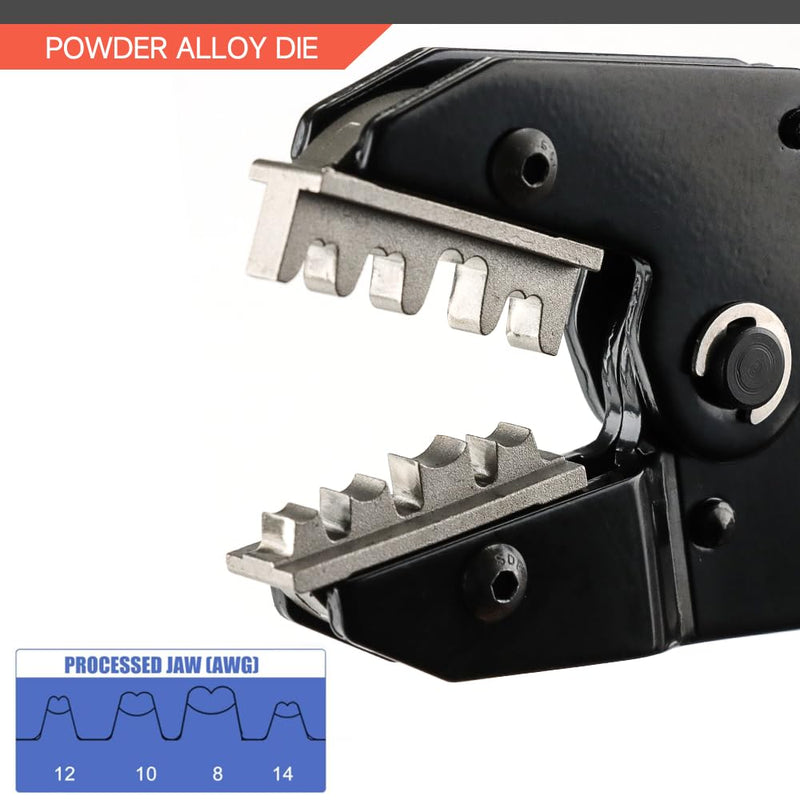HKS Crimping Tool for Solar PV Cable Connectors - Ratcheting Wire Crimpers - AWG 14-8 (2.5-10mm²) - Ratchet Terminal Crimper - Electrical Crimping Tool For Solar Connectors (AWG 14-8)