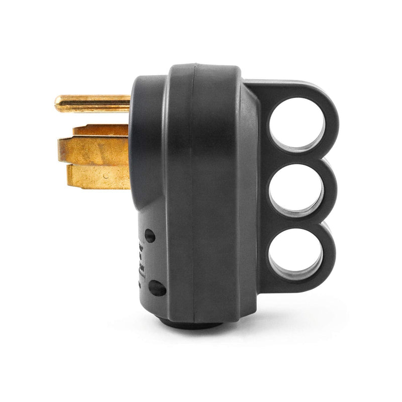 QWORK Nema 14-50P 50 Amp Male RV Replacement Plug, 125/250V Power Assembly Plug with Handle for Camper Trailer