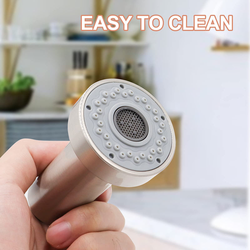 Pull Down Faucet Replacement Head, 2 Function Mode Kitchen Faucet Sprayer Head, G12 Pull Out Kitchen Faucet Spray Head Replacement for Kitchen Tap Sprayer Replacement, Brushed Nickel