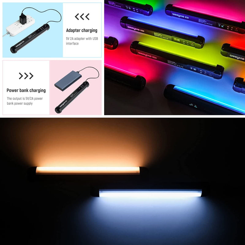 Handheld Light Wand, K21 RGB Light Stick Tube, APP Control 2500K-8500K LED Light Stick Wand for Night Light Painting Photography Video Tiktok Vlog YouTube K21 ( updated II)