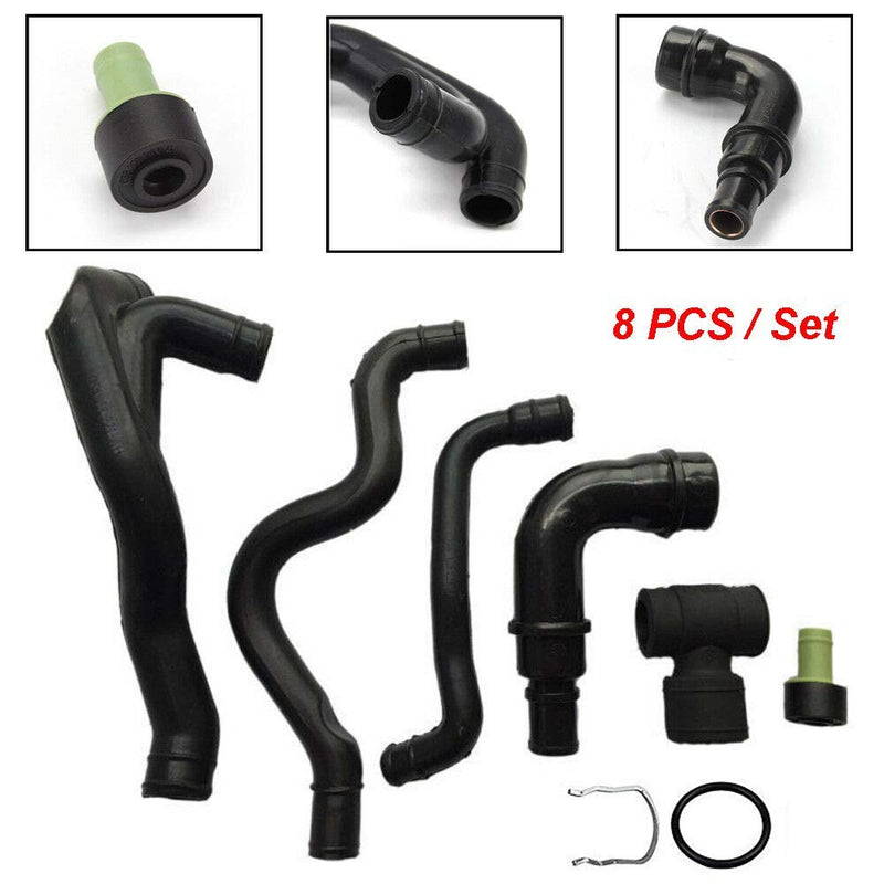 06A103213F Engine Crankcase Breather Hose Fit for Jetta for Audi VW 1.8T MK4 (8Pieces)