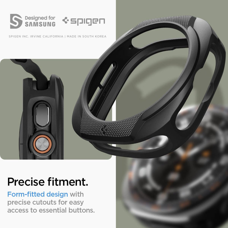 Spigen Liquid Air for Samsung Galaxy Watch Ultra 2 Case (2026) | Lightweight Flexible Slim Scratch Resistant Shock Proof TPU Cover - Matte Black
