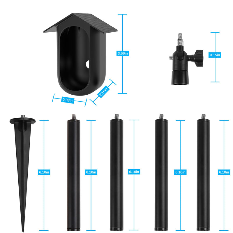 HOLACA Spike Pole Mount Ground Stake and Weatherproof Silicone Skin for Arlo Essential Security Camera(2nd Gen),Suitable for Stake into Soft Ground