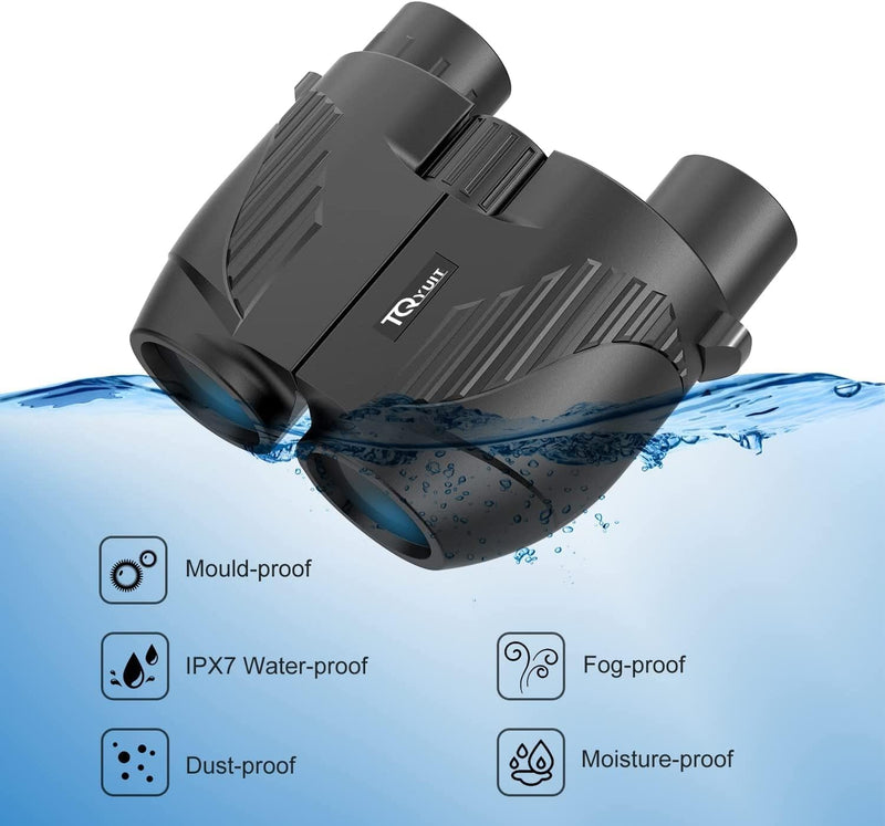 20x25 High Powered Binoculars for Adults,Compact HD Waterproof Durable and Clear BAK4 Prism FMC Lens,Suitable for Bird Watching,Sightseeing and Outdoor Sports,Black Black