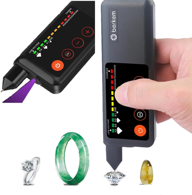 Rechargeable Diamond Tester, High Accuracy Diamond Tester Pen with UV Light,Jewelry Gem Tester Pen,with 365nm UV Light,Portable Gem Checker for Novice & Experts (Rechargeable Diamond Tester) Rechargeable Diamond Tester