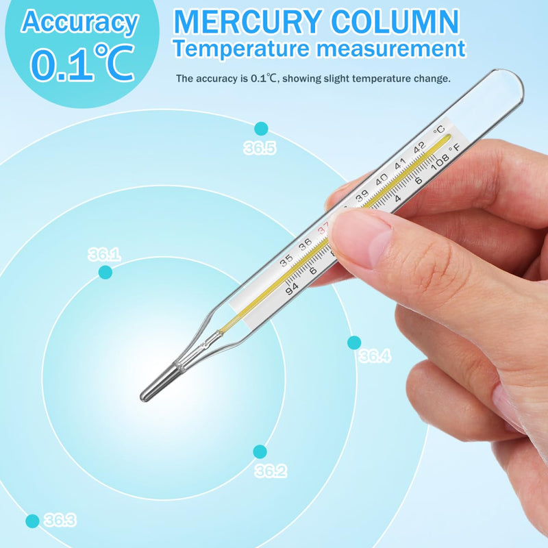 10PCS Lightweight General Temperatures, Classic Oral Temperatures Digital Oral Thermomete Rectal and Underarm Temperature for Fever Alarm Medical Thermometer