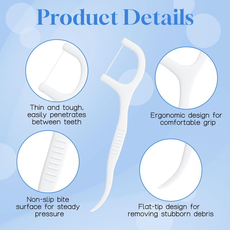 Individually Wrapped Dental Floss Picks Bulk Disposable Flossing Sticks Teeth Cleaning and Oral Care Travel Size Dental Tooth Floss Pack for Hotels, Weddings, Guests & Business Single Use (1000 Pack) 1000
