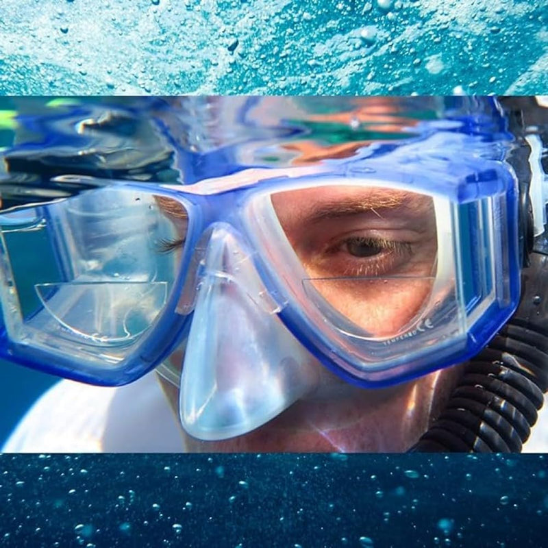 Calabria Hydrotac Dive OPTX 20/20 Stick On Bifocal Lenses Used for Scuba Masks/Diving Goggles Magnifying Bi-Focal Stickers Clear - 2 Pack (2 Pairs - 4 Lenses) 2.0 x