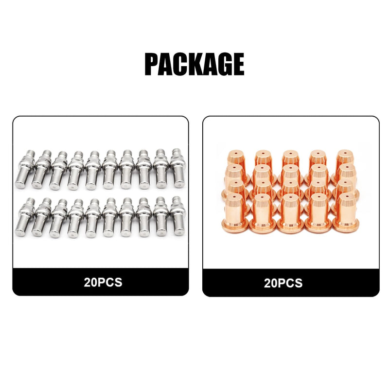 40pcs 52582 Electrode 51313 Tip Nozzle 1.0mm IPT-60 PT-60 IPT-40 PT-40 for Plasma Cutter Torch IPT-60 PT60 40PCS