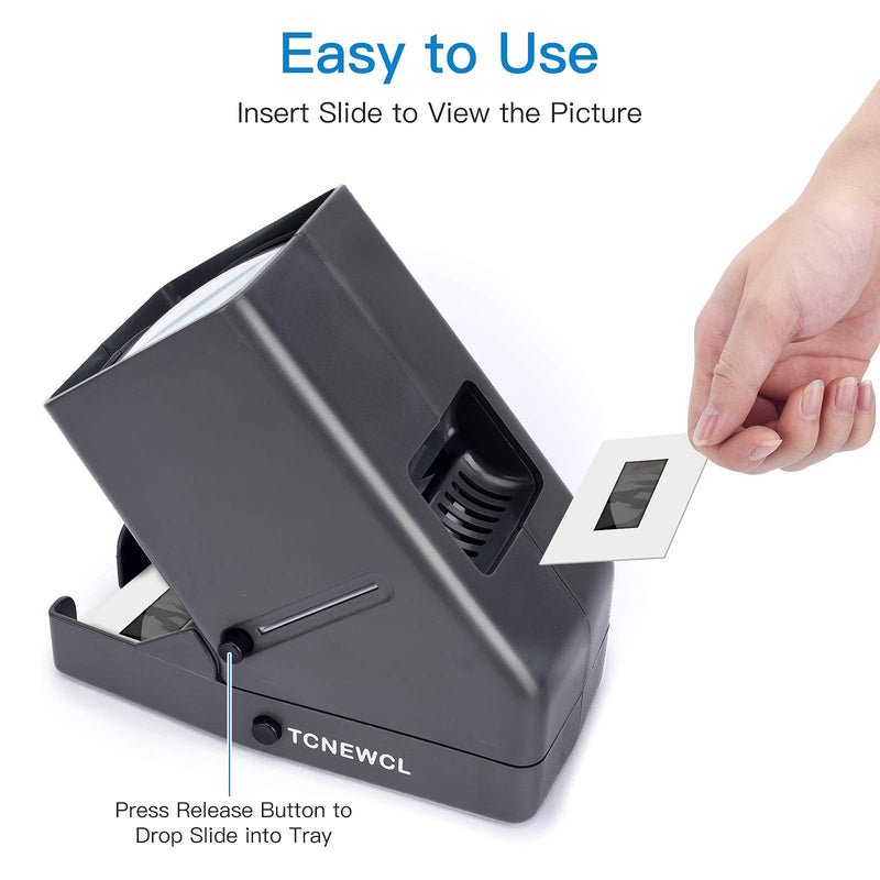 TCNEWCL 35mm Slide and Film Viewer, Negative Scanner, Desk Top LED Lighted Illuminated Viewing, 3X Magnification, USB Powered