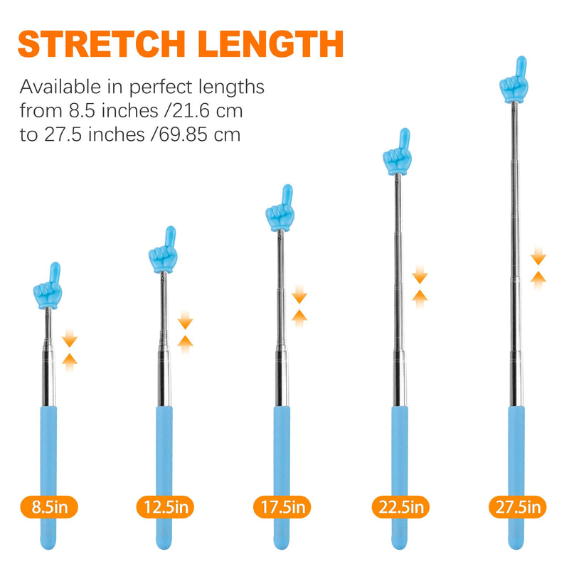 ZukoCert 3-Pack Telescoping Classroom Pointers, Retractable Handheld Teachers & Kids Reading Tools