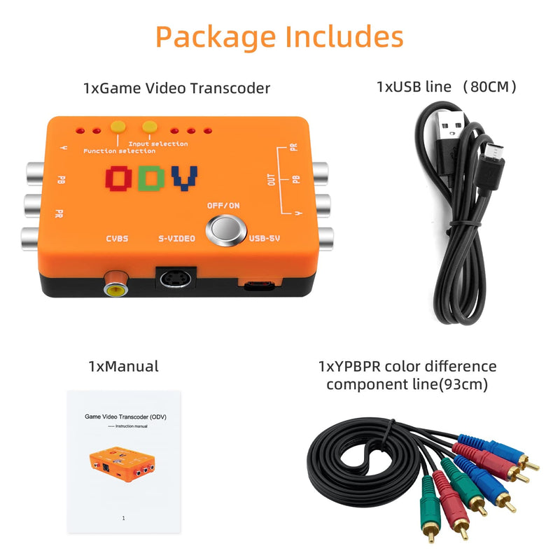 Mcbazel ODV-II Component/AV/CVBS/S-Video to Component Converter for Retro Gaming Console, Not Compatible with RGB Signals
