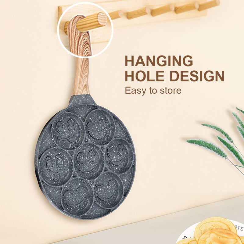 Pancake Pan Nonstick - 10 Inch Pancake Maker Pan With 7-Cup Mold Blini Pan Silver Dollar Pancake Pan Breakfast Griddle,100% PFOA Free 10.5 inches