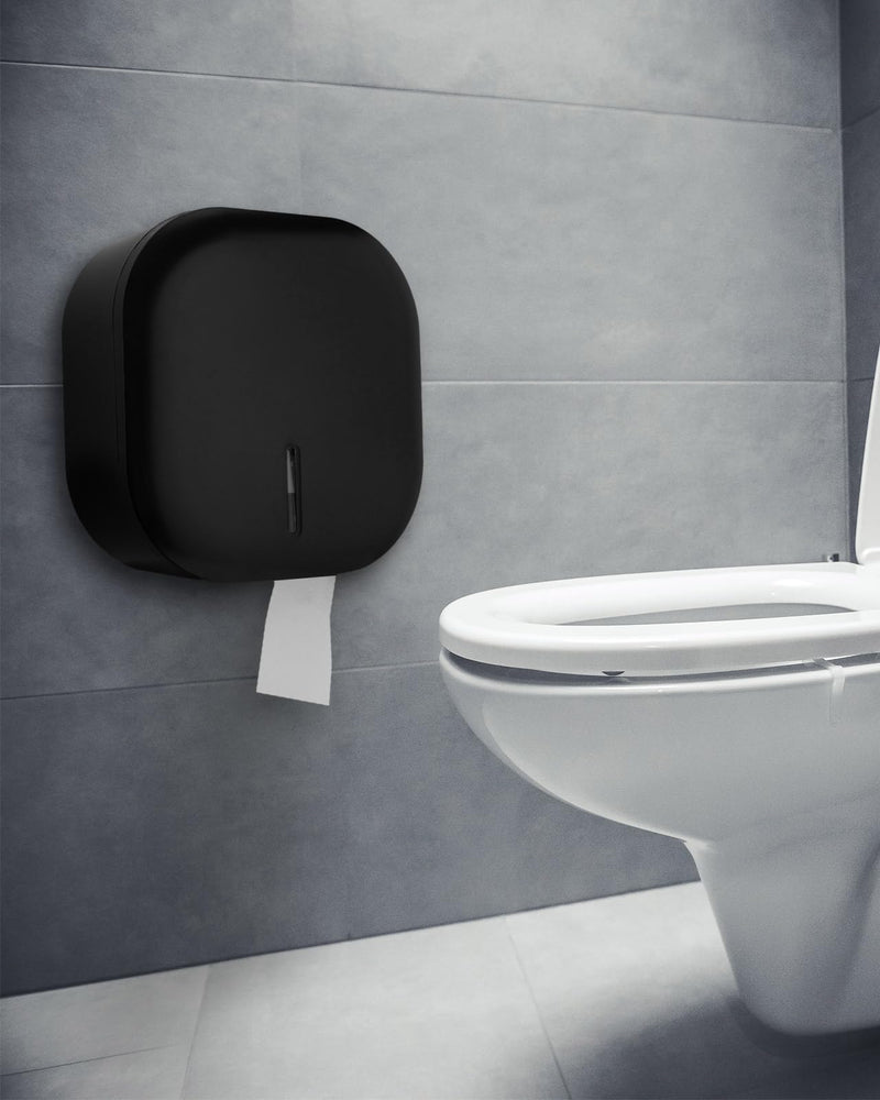 Jumbo Toilet Paper Dispenser - Commercial Toilet Paper Holder Wall Mount for Large 9-inch Rolls - Durable ABS: Waterproof and Scratch Resistant (Dispensador de Papel Higienico) by EnBath