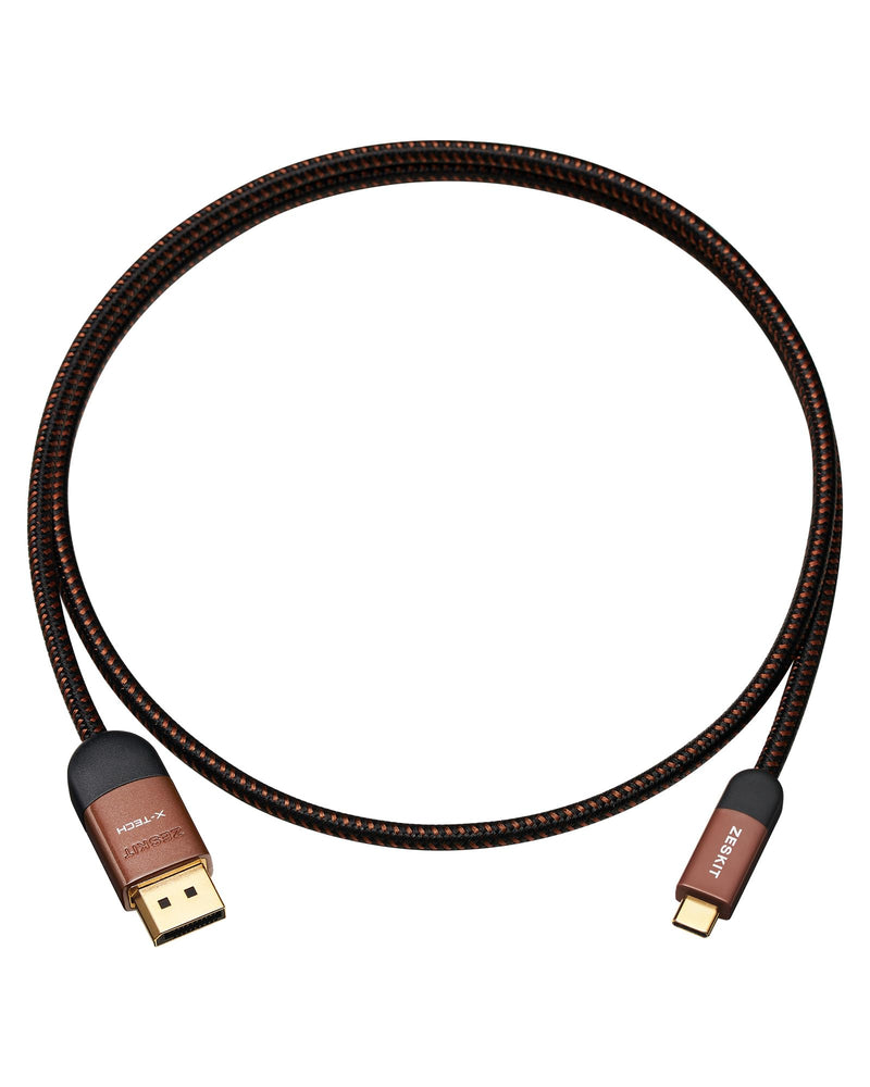 Zeskit X-Tech 80Gbps 16K Bi-Directional Certified USB-C to Displayport 2.1 Cable, DP2.1 DP80 (5ft/1.5m) 5ft/1.5m