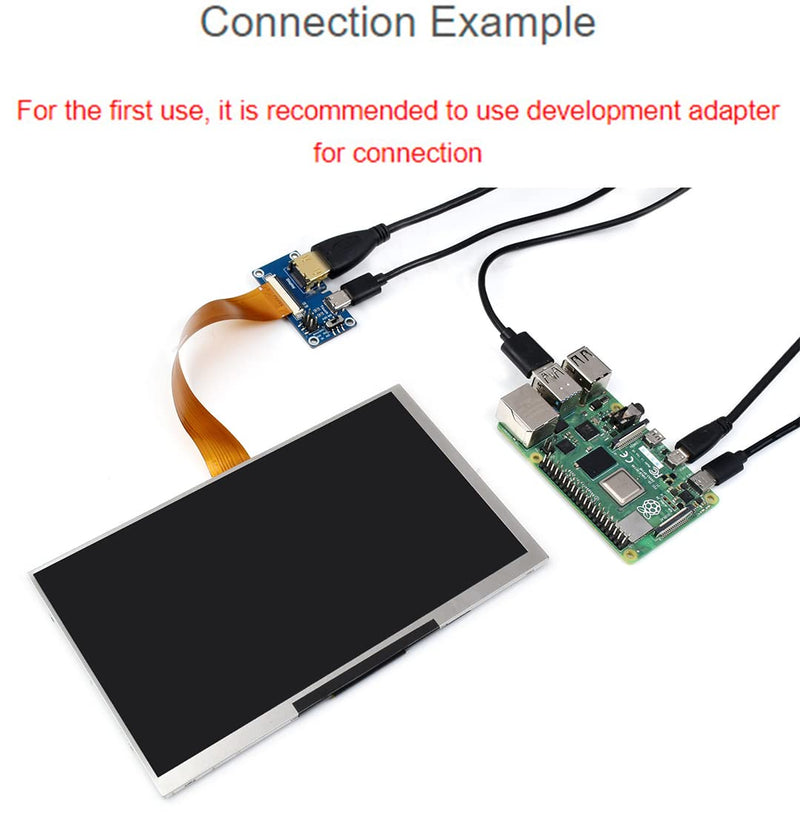 7inch IPS Display 1024x600 Pixel, Integrated Thin and Light LCD with Adapter Board, for Raspberry Pi/Jetson Nano/Windows/PC, Support Windows/Linux/Android (No Touch Screen)