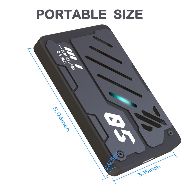 2.5" External Hard Drive Enclosure USB3.1 Type-C to SATA HDD Case | For 7/9.5mm SDD HDD Tool-Free with UASP External Hard Drive Case Compatible with WD Seagate, Samsung, Hitachi, TV, PS4 Xbox