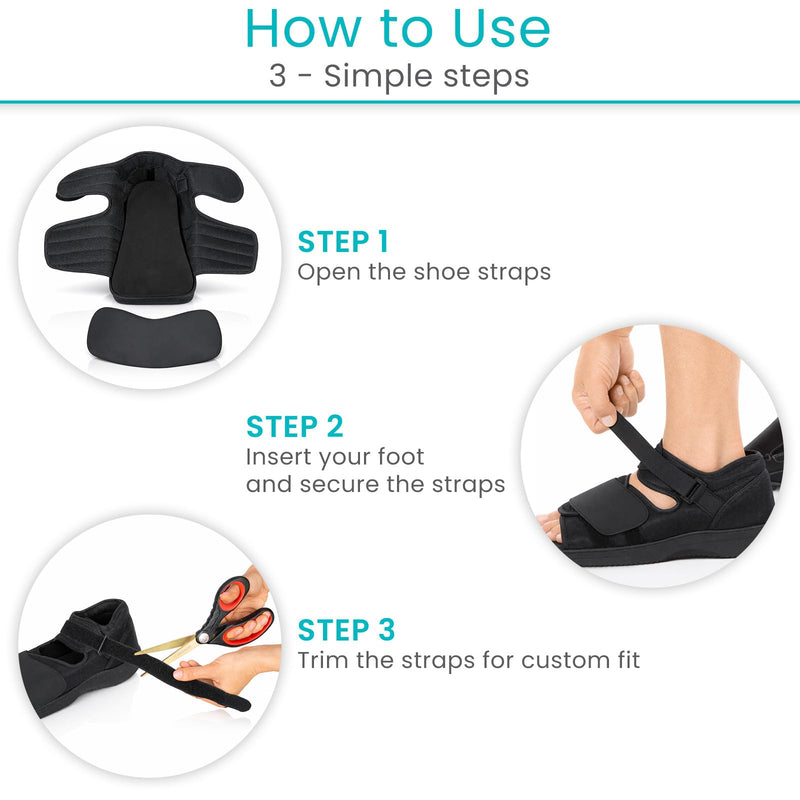 Vive Post Op Shoe - Lightweight Medical Walking Boot with Adjustable Strap - Orthopedic Recovery Cast Shoe for Post Surgery, Fractured Foot, Injured Toes, Stress Fracture, Sprains - Left or Right Foot X-Small
