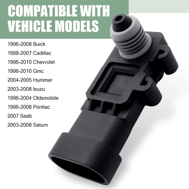 1 PC Car Pressure Sensor, Original Replacement 16238399 9377680 09377680 16196060, Vapor Vent Port Tank Pressure Sensor to Solve Fault Light Flashing, Compatible with Delphi III (Black)