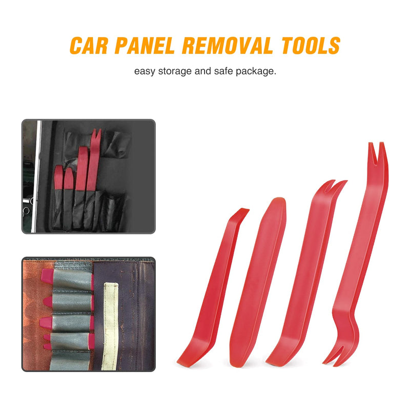 GOOACC Auto Trim Removal Tool Kit No-Scratch Tool Kit for Car Audio Dash Window Molding-4PCS (Red) Red 4PCS Trim Removal Tool