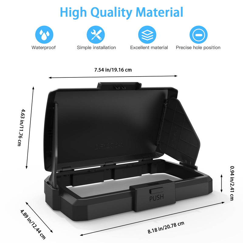 Waterproof Sun Visor Shield ABS Protective Cover, Foldable Glare Protection for Humminbird 411660-1 Helix 5 Chirp GPS G3 and Humminbird 411670-1 Helix 5 Chirp DI GPS G3 Fish Finder (Black)