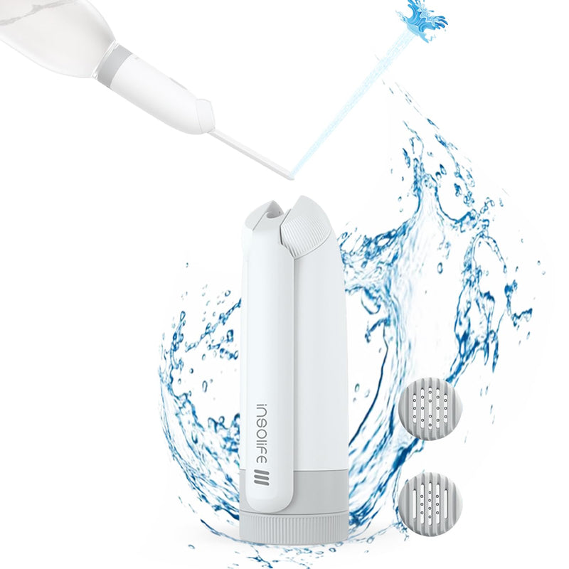 Insolife® Portable Bidet | High Pressure Travel Bidet 350ml | 2 Pressure Modes, IPX7 Waterproof, USB Rechargeable Personal Hygiene on Trip & Daily Use PB020