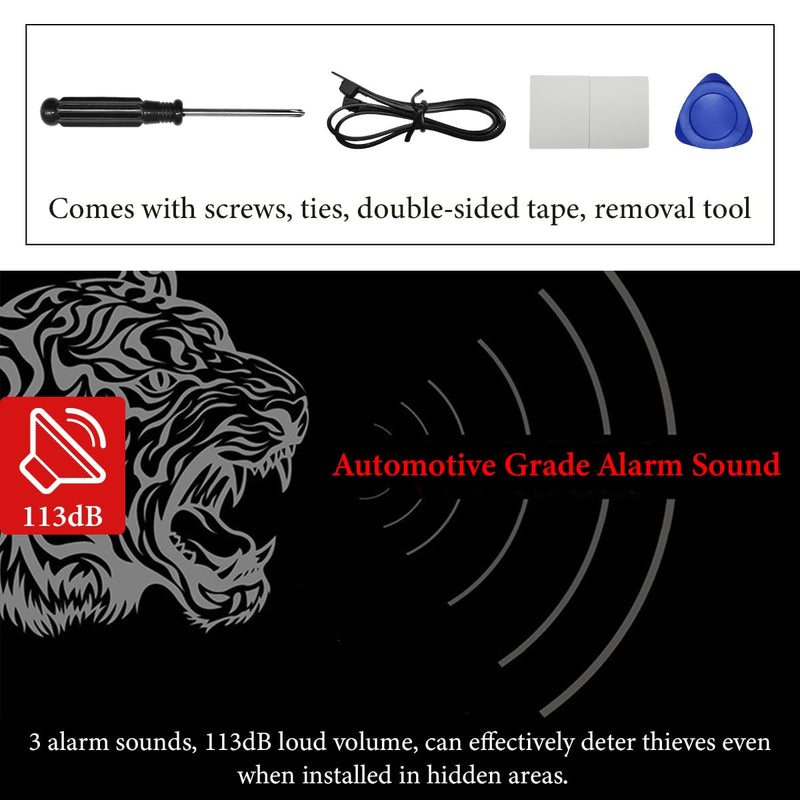  [AUSTRALIA] - Bike Alarm Remote Motion Sensor System, 113dB Loud Anti-Theft Bicycle Alarm with Remote, Waterproof Wireless Vehicle Security Alarms for Bicycle Motorcycle E-Bike Scooter
