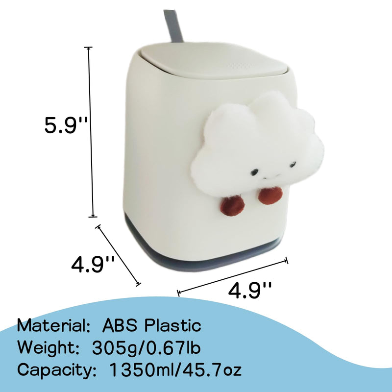 Car Can Garbage Bin Cute Cartoon Style Hanging Car Flip Lid Trash Can Detachable Leak-Proof ABS Material Spaceman Duck Smile Cloud (Smiling Cloud) Smiling Cloud