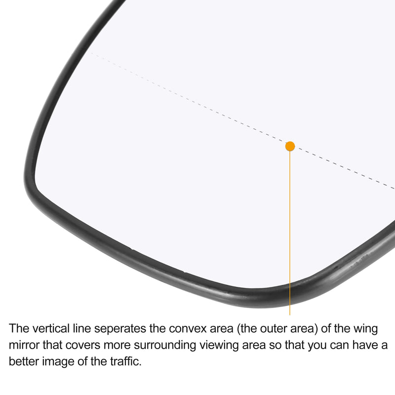  [AUSTRALIA] - X AUTOHAUX Car Rearview Left Driver Side Heated Mirror Glass Replacement W/Backing Plate for Nissan Murano 2009-2014