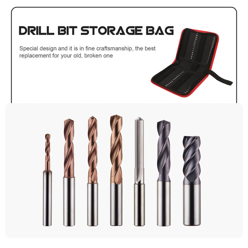 Housoutil Drill Bit Organizer Case, Oxford Zipper Tool Pouch Holds 55 Bits, Portable Small Drill Storage Bag Handheld Tool Organizer Pouch for Electrician, Carpenter, Technician and Handy Man
