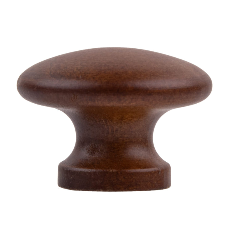 Walnut Wood Drawer Knob | Diameter: 1 1/4" | Wooden Handle for Antique Cabinet Door, Dresser Drawer, Desk | Furniture Reproduction Hardware | DK20-W (6) 6