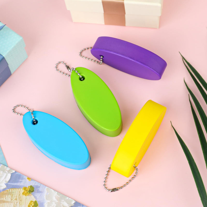 Floating Keychain for Boat Keys, 4 Pack Waterproof Bright Color Key Rings Pendant for Fishing Surfing Sailing Kayak Purple/Blue/Green/Yellow