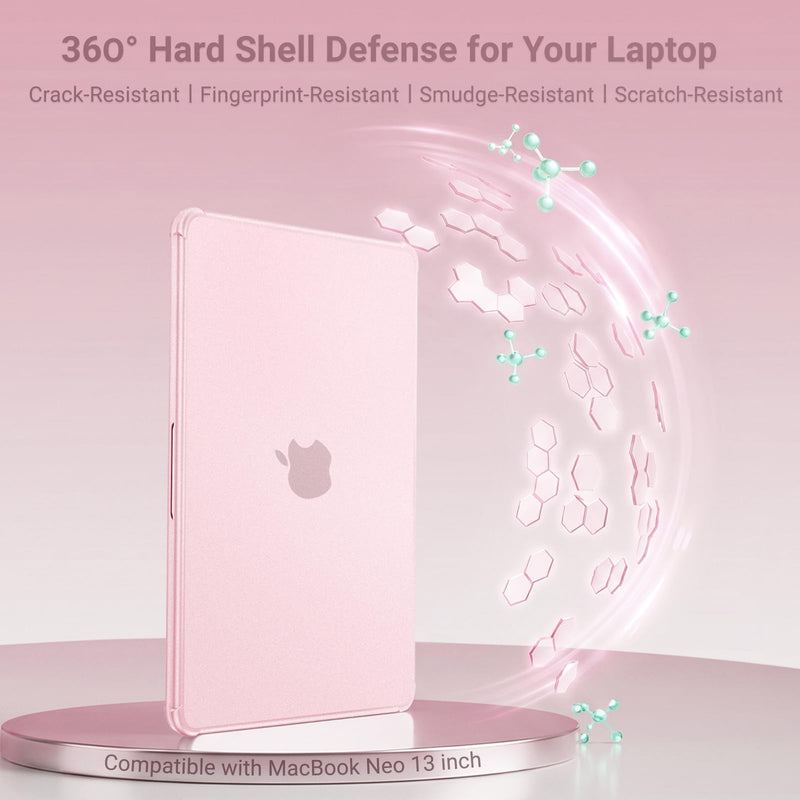 MOSISO Compatible with MacBook Neo Case 13 inch 2026 A3404 A18 Pro Chip | TPU Frame Bumper&Fingerprints-Resistant Protective Hard Shell Case Cover, Blush