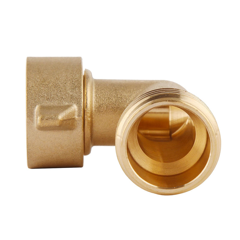 90-Degree Hose Elbow For RVs — Solid Brass Construction, Features Convenient Easy Grip Connector,For RV Water Hoses, Residential Outdoor Faucets, & More — 1-Pack 1 Pack 90 Degree
